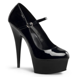 adult Mary Jane platform pump black high heel shoes with 6-inch heel Delight-687