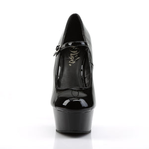 front of adult Mary Jane pump, black high heel shoes with 1.75-inch platform Delight-687