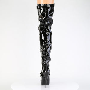 back of thigh high fetish boot with  6-inch stiletto heel Domina-3027