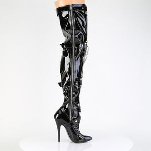 full inner side zipper of thigh high fetish boot with 6-inch stiletto heel Domina-3027