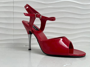 Ankle Strap Peep Toe Sandal Shoe with 3.5-inch Metal Heel ENTICE-109