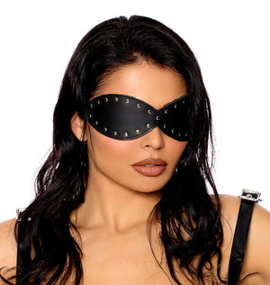 Leather Blindfold Mask with Nail Heads L9870