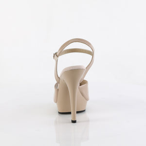 back of nude patent ankle strap sandal high heel shoes with 5-inch heel Lip-109