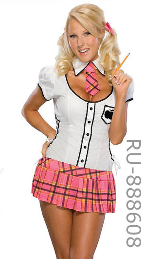 close up of Teacher's Pet 4-piece schoolgirl costume 888608