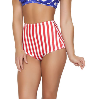 Pinup Style High-Waisted Shorts American Flag AM-SH3090-USA