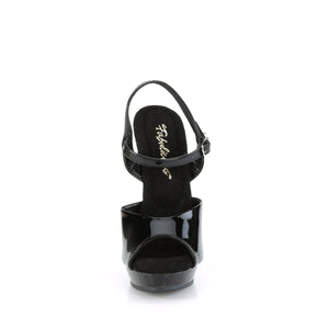 front of black ankle strap with sandals 6-inch heel large size high heel shoes SULTRY-609