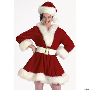 Deluxe Mrs. Claus Short Dress Burgundy 3pc Set by HALCO AE7054