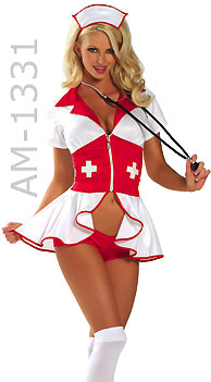 close up of Pin-Up Nurse 4-pc. costume 1331
