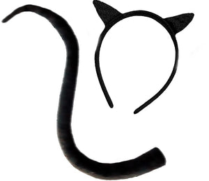 Vinyl cat ears and tail costume set