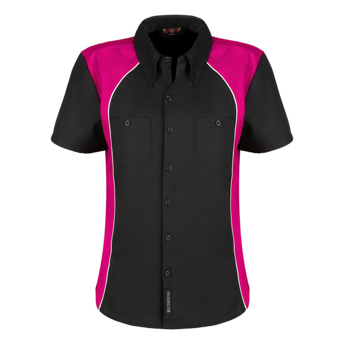 Women’s Mechanic Work Shirt Black Fuchsia WSW-BKFU