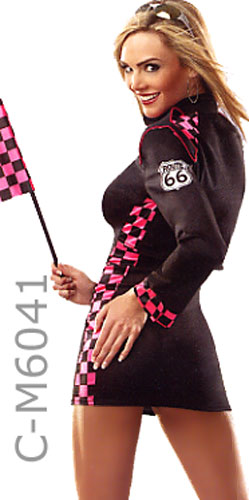 back view of girl race car driver NASCAR costume M6041
