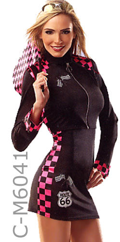 zipped up girl race car driver NASCAR costume M6041