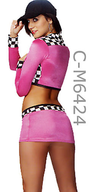 back view of car racing girl NASCAR costume M6424
