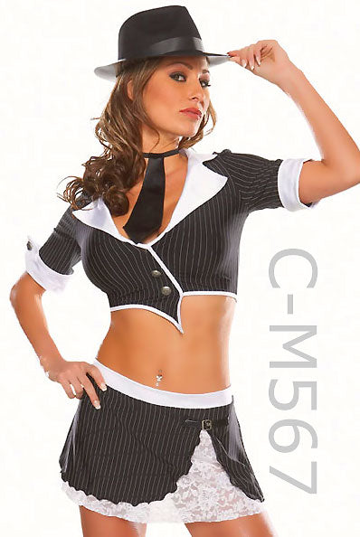 Women's 3-pc. Gangster Costume M567