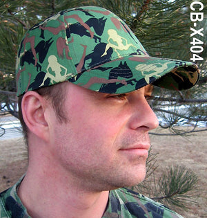 camouflage baseball cap with  pattern of varied female silhouettes in a subtle design 401