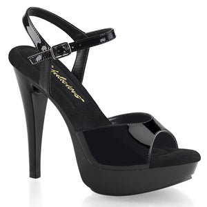 black patent leather 5-inch high heel sandal shoes cocktail-509