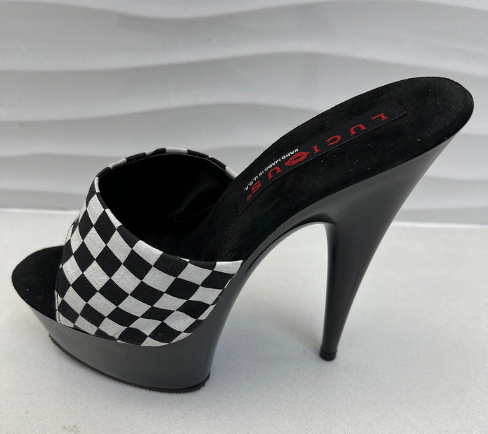 Checkered Flag Slide Shoe 5-inch Heel COVERGIRL-601C