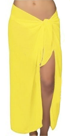 yellow long sheer wrap skirt MRP