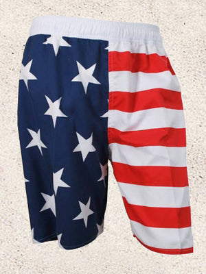 American flag swim trunks, USA stars and stripes men's swimsuit shorts  CS-PSXUSA