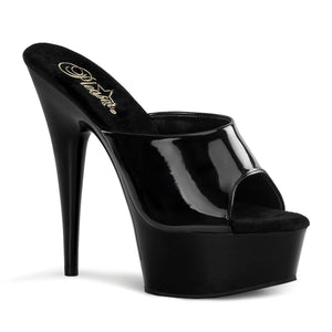 black platform slide shoe with 6-Inch spike heel DELIGHT-601-BK