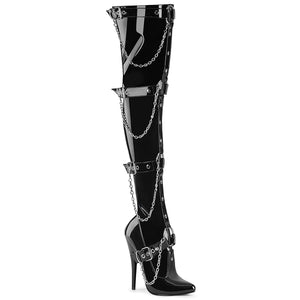 thigh high fetish boot with hanging chains and 6-inch stiletto heel Domina-3027