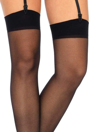 close up of black classic sheer stockings 1001