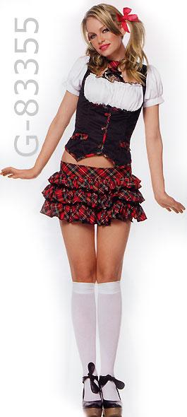 white opaque school girl knee high socks 5572