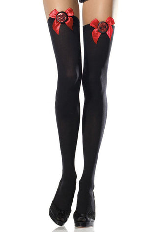 Thigh High Stockings Skull 6249