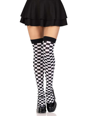 NASCAR checkerboard thigh high stockings 6281