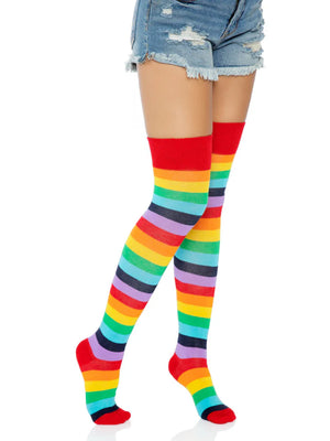 cherry rainbow thigh high socks no shoes 6606