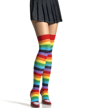 cherry rainbow thigh high stockings with skirt 6606