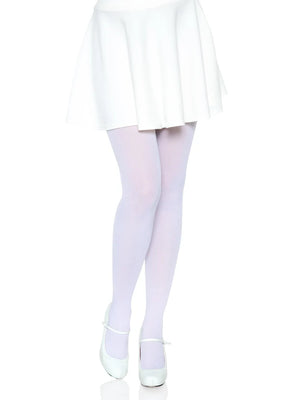 white classic opaque nylon tights with skirt 7300