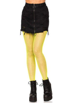 neon yellow classic Nylon fishnet tights G-9001