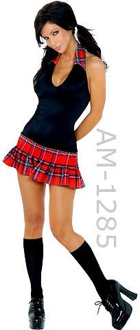 black opaque school girl knee high socks 5572