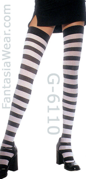 Striped Thigh High Stockings 6110