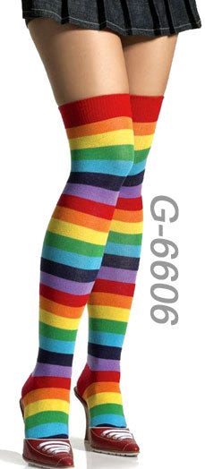 cherry rainbow thigh high socks 6606