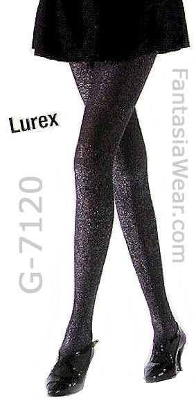 silver sparkle shimmer Lurex black tights with shoes 7120