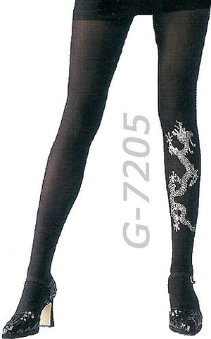 silver dragon black tights 7205