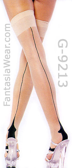 Cuban heel thigh high stockings with shoes 9213