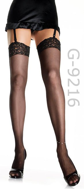 sheer thigh high stockings with Rhinestones anklet 9216