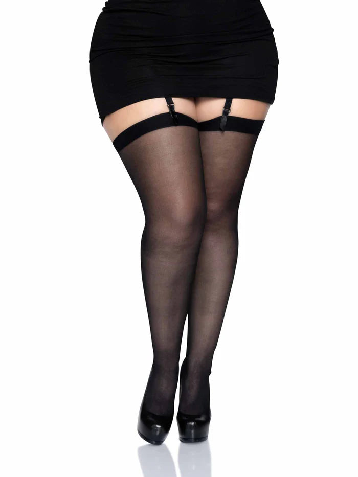 Plus Size Sheer Backseam Stockings 1000q