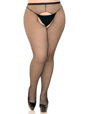 black queen size fishnet crotchless pantyhose 1404q