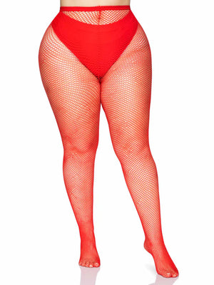 plus size red fishnet tights no shoes 9001q