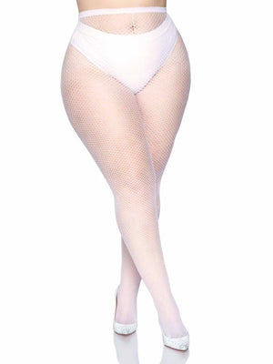 plus size white fishnet tights 9001q