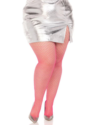 red plus size wide net pantyhose  9003X