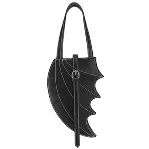 black faux leather batwing handbag, Halloween shoulder bag HB-215