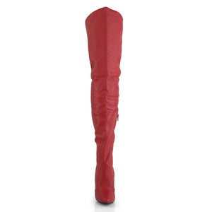 front of red leather thigh high boots with 5-inch spike heels Legend-8899