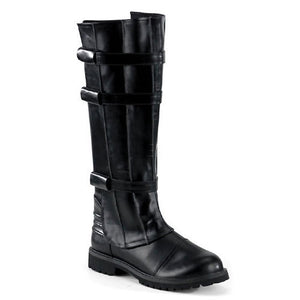 men's rugged Mad Max boots with strapss in black WALKER-130