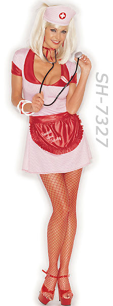 Candy Stripper Nurse 4-piece costume 7327