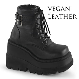 Platform Lace-up Ankle Boot 6-colors SHAKER-52-BK